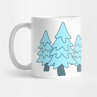 Cute Blue Christmas Trees Mug